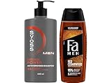 Syoss Shampoo Men Power (1x 440 ml) kräftigendes Herren Shampoo mit Koffein & Power-Boost & Fa Men Duschgel Red Cedarwood (1x 250 ml) Duschpflege mit 2in1 Formel reinigt Körper & Haar