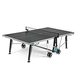 Cornilleau 400X - Outdoor Tischtennisplatte - Klappbar - Wetterfest - Robust - Rollbar - 10 Jahre Garantie - Tischtennistisch für draußen mit 5 mm Melaminharzplatte - TÜV geprüft - Grau