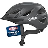 ABUS Stadthelm Urban-I 3.0 - Fahrradhelm mit Rücklicht, Schirm und Magnetverschluss - für Damen und Herren - Titan (gräulich), Größe M