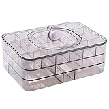 Schmuck-Organizer-Box – Transparentes Reise-Schmucktablett mit Deckel, 31 Fächer, kleine Schmuckaufbewahrungslösung, transparente Box für Ohrringe, Halsketten, Armbänder