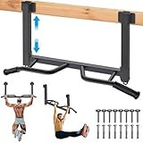 Kipika Multifunktionale Joist Mounted Pull Up Bar, 4 Stufen der Höhenverstellung, Multi-Winkel-Griff, Chin Up Bar Joist Mount, Home Gym Workout Krafttraining Ausrüstung