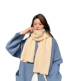 Schals Tücher Halstuch Scarf Eleganter Schal Für Frauen Einfarbig Gestrickter Student Warm Und Vielseitig Dicke Decke Für Frauen Langer Wickelschal Unisex Einheitsgröße Beige