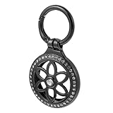 FONDOTIN Schutzgehäuse aus Metall Kratzfeste Stoßfeste Schutzhülle für Schlüsselanhänger Kompakter Outdoor Schutz Kompatibel mit Airtags Schwarzes Keychain Zubehör
