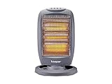 BEPER P203PAN010 Oszillierendes Halogen-Heizgerät, 1200W, geringer Energieverbrauch, geräuschlos, Grau