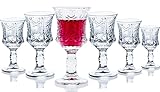 Srgeilzati Sherry-Gläser, 6er-Set mit Kristallen, ausgefallene Schnapsgläser, 50 ml