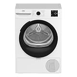 Beko BM3T38249W Wäschetrockner, 8 kg, Frontlader Wärmepumpentrockner, Hygiene Trocknen & Hygiene Auffrischen, 15 Programme, Knitterschutz, Silent-Programm, AquaWave Schontrommel, Weiß