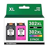 VVQV 302 Druckerpatronen XL Multipack Ersatz für HP 302 Druckerpatronen Schwarz und Farbe für HP Envy 4525 4520 4522 4523 4524 Officejet 3830 3831 3833 Deskjet 3630 3636 3638 1110