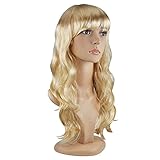 TRIXES Blonde Perücke – 50,8 cm langes, gewelltes, natürlich aussehendes Haar mit Fransen – Kostümparty, Cosplay, Halloween