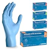 200x ARNOMED Einweghandschuhe Blau, Einmalhandschuhe L, Nitrilhandschuhe puderfrei, Handschuhe Einweg latexfrei, Gummihandschuhe Einweg, Handschuhe Nitril, Einmalhandschuhe in S, M, L & XL