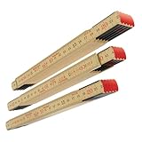 Original Schwedenmeter® Multipack 3 Stück I Zollstock 2m aus Glasbirke I Made in Sweden I Gliedermaßstab mit Gelenken aus Schwedenstahl I Hochwertiger Meterstab der EU-Klasse III I Hultafors I 100004