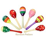 WSNDM 1 Paar Rasseln aus Holz, Rasseln Percussion Musical Zubehör, Maracas Eierschale Shaker Sand Hammer, Musik Instrument für Babys, für Kinder, Partys und Schulen (Zufällige Farbe)