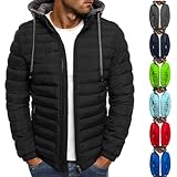 ZWDC Winterjacke Herren Daunenjacke mit Kapuze Warm Jacke Leichte Steppjacke Winter Herren-Jacken Bequeme Kapuzenjacke Casual Jacket Basic Übergangsjacke Outdoor Softshelljacke für Alltag