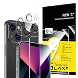 NEW'C für iPhone 13 Mini für Panzerglas (2 Stück) und Kamera Panzer Schutz Glas für Kameraschutz (2 Stück) - kratzfest - keine Luftblasen - extrem widerstandsfähig - 9H-Härteglas