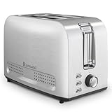 Runnatal Toaster–2 Toastschlitze, Edelstahl Toaster, Toaster 2 scheiben, 7 Stufen, Auftaufunktion, Aufwärmfunktion, Liftfunktion, Abschaltautomatik, Extra Breite Toastschlitze, Silber