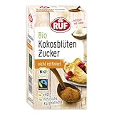 RUF Bio Kokosblüten Zucker, natürlicher Süßstoff, nicht raffiniert, vegan & FAIRTRADE, perfekter Zuckerersatz zum Backen mit Karamellnote, 1 x 250g