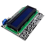 AZDelivery HD44780 LCD Keypad Shield 16x2 LCD1602 I2C Display Modul 2x16 Zeichen (mit Blauem Hintergrund und Weißen Zeichen) kompatibel mit Arduino inklusive E-Book!