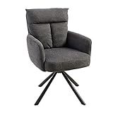 Riess Ambiente Drehbarer Retro Stuhl Big George - grau - mit...