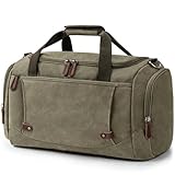 Virklyee Reisetasche aus Segeltuch 40L Vintage Reisetasche Großen Kapazität Wochenend Tasche, Retro Leinwand Seesack Geeignet für Reisen, Camping, Sport, Geschäftsreisen (Militärgrün)