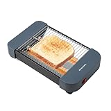 Grunkel Toaster mit 300 W und geeignet für 1 Brotscheibe mit On/Off und ohne Timer. Krümelschublade und 29 x 19 cm Gesamtfläche