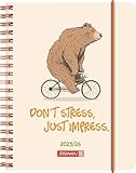 BRUNNEN Schülerkalender 2025/2026 „Bear“ | A6, Kunststoff