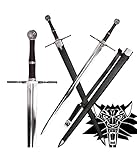Geralts großes Schwert inspiriert von The Witcher mit Scheide Schwert echt Metall scharf 126 cm nur für Erwachsene -18 Jahre erforderlich 9320