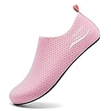 Racqua Wasserschuhe seeigelfest Damen/Herren Schwimmschuhe Aquaschuhe Strandschuhe für steinstrand Rosa 38-39