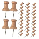WEKADRIN 200 Stück Holz Pushpins für Pinnwand Elegante Korktafel Reißnägel aus Kiefernholz Praktische Markierungsnägel für Karten Wandbefestigung und DIY Basteleien Einfach zu Stecken