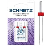 SCHMETZ | 2 Nähmaschinennadeln | Zwillings-Stretch | 130/705 H-S ZWI 2.5 | Nadeldicke 2.5/75 | auf jeder gängigen Haushaltsnähmaschine einsetzbar