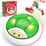 POPERFUN Air Power Fußball mit LED, Indoor Outdoor Hover Fußball Spielzeug für Jungen und Mädchen 3-12 Jahren, Schwebender Fussball Geburtstags Grün