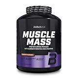 BioTechUSA Muscle Mass, Kohlenhydrate- und Protein-Getränkepulver, mit zusätzlichem Kreatin und Glutaminpeptiden, 4 kg, Vanille