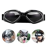 PEDOMUS Hunde Sonnenbrille Verstellbarer Riemen für UV-Sonnenbrillen Wasserdichter Schutz für kleine und mittlere Hunde Schwarz