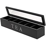 Teekiste - Teebox - Teedose - Farbe: schwarz - L/B/H 43x 9x 9cm