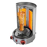 KANBCNG Gasgrill 4.3KW Dönergrill Gas Drehspieß Grillgerät 2 Brenner Gyros Grill 220V BBQ Grill für Zuhause Vertikaler aus Edelstahl für Döner Hochleistungsgrill Elektrische Tischgrill für Gewerbliche
