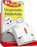 Aeroxon Ungeziefer Köderdose – 8X Insektenfallen zur Überwachung und Bekämpfung von Silberfischen, Schaben & anderem Ungeziefer – Silberfisch Köder, Ungezieferfalle, Köderdose gegen Insekten