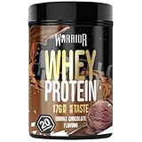 Warrior Whey Proteinpulver 500 g (Doppelschokolade) – muskelaturaufbau & Regeneration – Protein-Shake mit BCAAs, kohlenhydratarm & lecker – 20 Portionen für Fitness, Training & Sporternährung