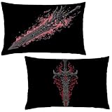 Kissenbezug 40 x 70 Schwarz Kopfkissenbezug 40x70 cm 2 Stück Samt Kissen Karikatur Dekokissen Rechteck Kissenbezüge mit Unsichtbarem Reißverschluss Sofakissen für Schlafzimmer Deko Herbst Gifts LE-914