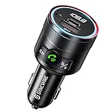 Syncwire Bluetooth 5.1 FM Transmitter für Auto, 38W PD&QC3.0 Schnelles Autoladegerät Drahtloses FM Radio Adapter Bass Sound Music Player Car Kit mit Freisprechfunktion USB-Laufwerk