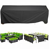 XINBAO Abdeckung für Gartenmöbel 180x100x75cm Schwarz Multi Größe Gartenmöbel Abdeckung 420D Oxford Gewebe Schutzhülle Wasserdicht Winddicht UV-Beständiges für Gartentische und Möbelsets