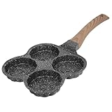 Homoyoyo Vierloch Antihaft eierpfanne mit Holzgriff Beschichtete Spiegelei form für Gasherd Medizinischer Multifunktional für Frühstück und Burgerzubereitung