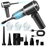 XWGKLN Handstaubsauger Akku, 16000PA Kabellos Autostaubsauger, 4 in 1 Auto Staubsauger &Gebläse mit USB, Mini Kleiner Staubsauger für Auto,Outdoor, Haus, Office Reinigung und Tierhaare