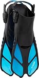 CRESSI Fins Bonete Translucent Azure L/XL - Kurze Flossen für Erwachsene, Verstellbar, Widerstandsfähig, Leicht, Reisegeeignet, Azurblau Transluzent, L/XL