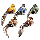 BETESSIN 5Pcs Vogel Deko Figuren Künstliche Vögel Deko mit...