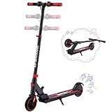 RCB R15 E-Scooter Kinder (8-12-16 Jahre) - bis zu 20 Km/h, Max. Reichweite 16Km, Elektroroller Faltbar für Kinder, Geschenk für Kinder und Jugendliche(Schwarz-Rot)