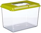 Ferplast Aquarium aus Kunststoff für Fische GEO MAXI Tank 21 L Behälter für Kleintiere Aquarium Terrarium Insekten Schildkröten, Robuster Kunststoff, Lüftungsgitter, 41,3 x 26 x h 29,8 cm grün