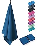 Fit-Flip Microfaser Handtücher - kompakt und leicht - Mikrofaser Handtuch schnelltrocknend - als Reisehandtuch, Sporthandtuch, Strandtuch - Badetuch groß (1x 80x40cm, Azure Blue)
