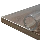 Rollmaxxx Tischfolie 2mm - Tischdecke transparent - mit abgeschrägter Kante - Tischschutz - Schutztischdecke - Schutzfolie - PVC Folie für Tisch – Maßanfertigung möglich (100 cm x 200 cm)
