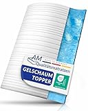 AM Qualitätsmatratzen Gel Topper 160x200 - Made in Germany - Gelschaum Topper 160x200cm mit waschbarem Bezug - Oeko TEX zertifizierter Memory Foam Matratzentopper 160x200 - Matratzenauflage weich