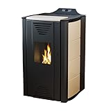 ThermoFlux wasserführender Pelletofen INTERIO 14 | 14 kW beige