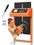 Hühnerklappe automatisch mit Zeit/Handmodus, Aluminiumlegierung automatische Hühnerklappe, elektrische Hühnertür kältetauglich | LCD-Bildschirm | Anti-Klemm (Orange Farbe)