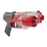 NERF Elite Disruptor Blaster, 6-Dart Trommel, 6 Elite Darts, Schnellfeuer, durchsichtiges Rot, Amazon Exclusive